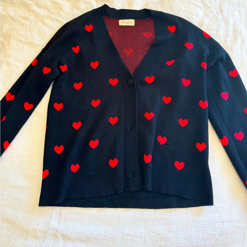 heart cardigan in black
